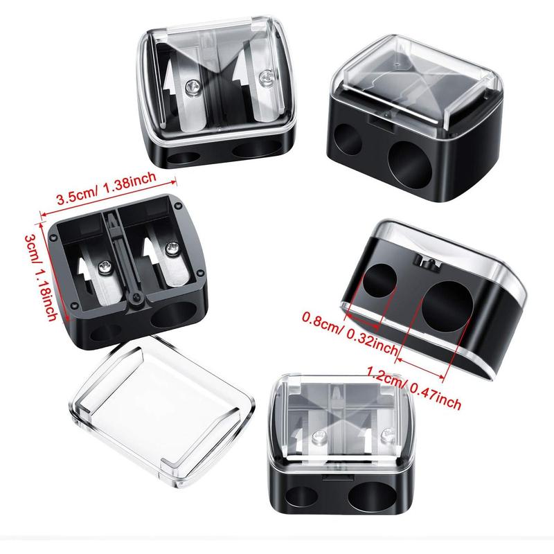 5 Pack Makeup Pencil Sharpener Eyeliner Sharpener Lip Pencil Sharpener Cosmetic Pencil Sharpener Dual Sharpener (Black)