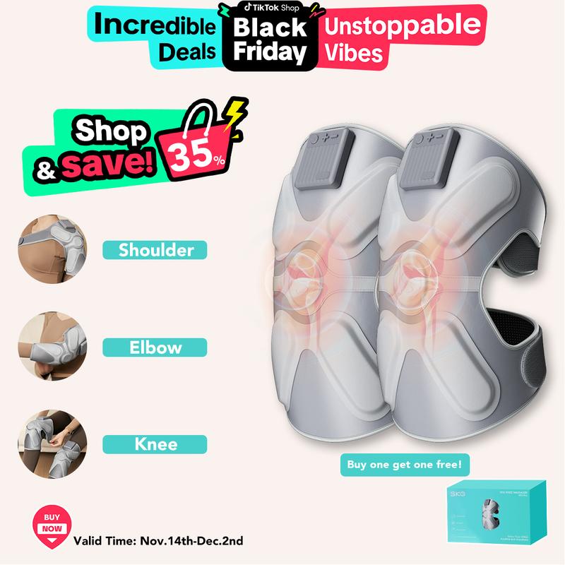 TMAC USES-Knee Massager With Heat And Vibration, Comfort Cordless Heated Knee Brace, Portable Knee Massager Device, Dual Knee Heat Pads, Gifts For Men Women massaging device, Black Friday, Christmas Gift knee  pain relief