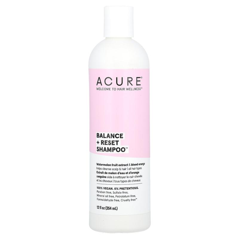 ACURE Balance + Reset Shampoo, All Hair Types, Watermelon Fruit Extract & Blood Orange, 12 fl oz (354 ml)