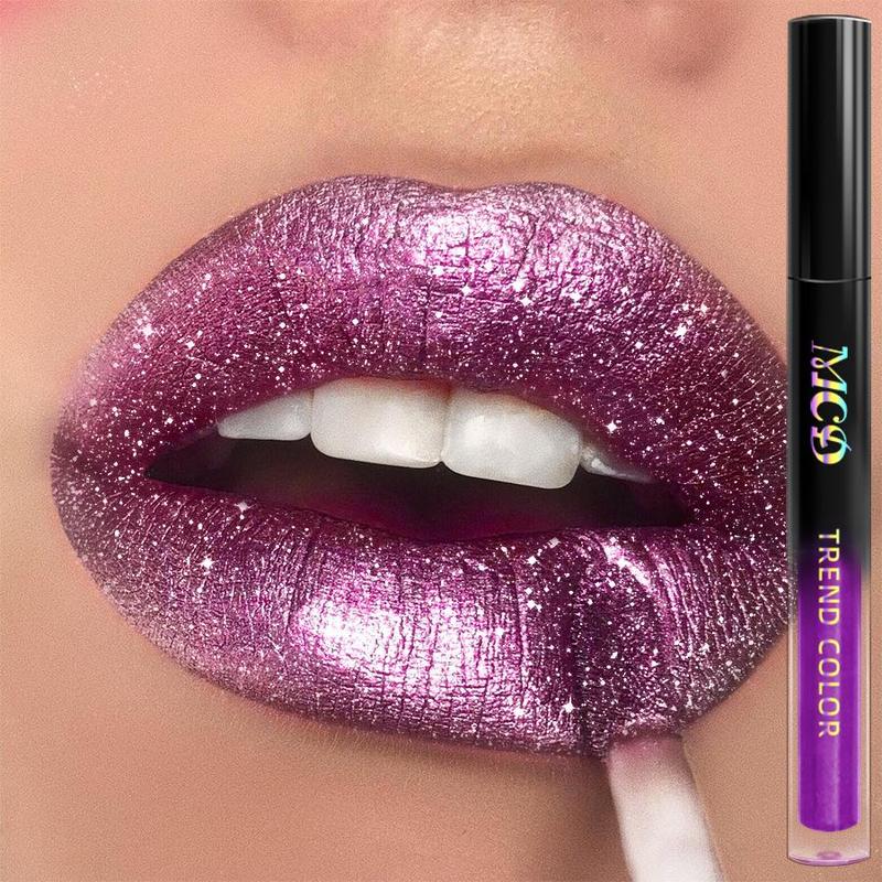 Long-lasting Waterproof Liquid Glitter Lipstick, 1 Count Shimmer Pearlescent Lipstick, Makeup Gift For Women, Christmas Gift