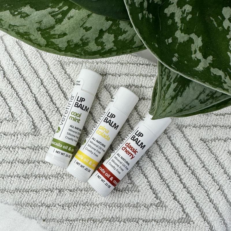 Verefina Fan Favorites Lip Balm Trio with Avocado Oil, Jojoba Seed Oil & Vitamin E Coconut Skincare Coconut Skincare