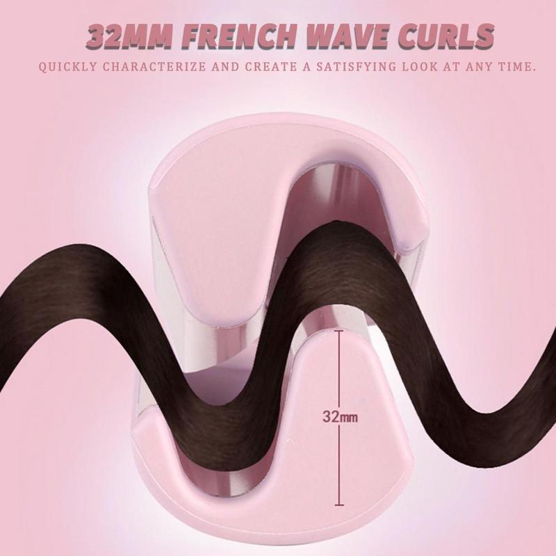 [Wavy Chic] French wave curling iron, 32MM French V-shaped curling iron, 4-speed temperature adjustment, fast heating adjustable temperature, suitable for any hairstyle hair type