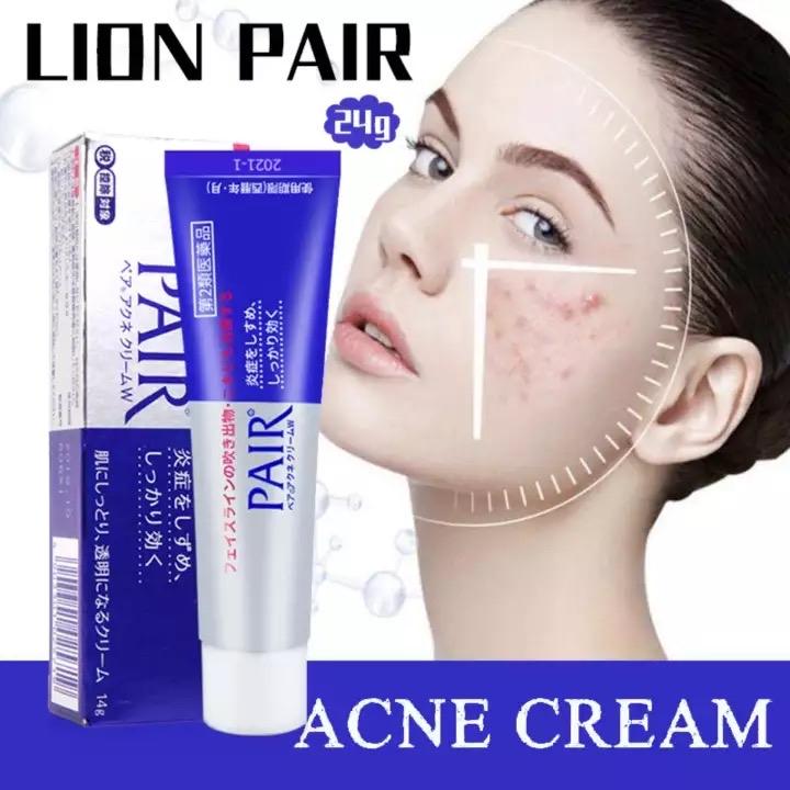 Lion Pair Acne Cream 14g Acne Treatment Pimples Removal Cream Pair Acne Creamy Foam Facial Wash