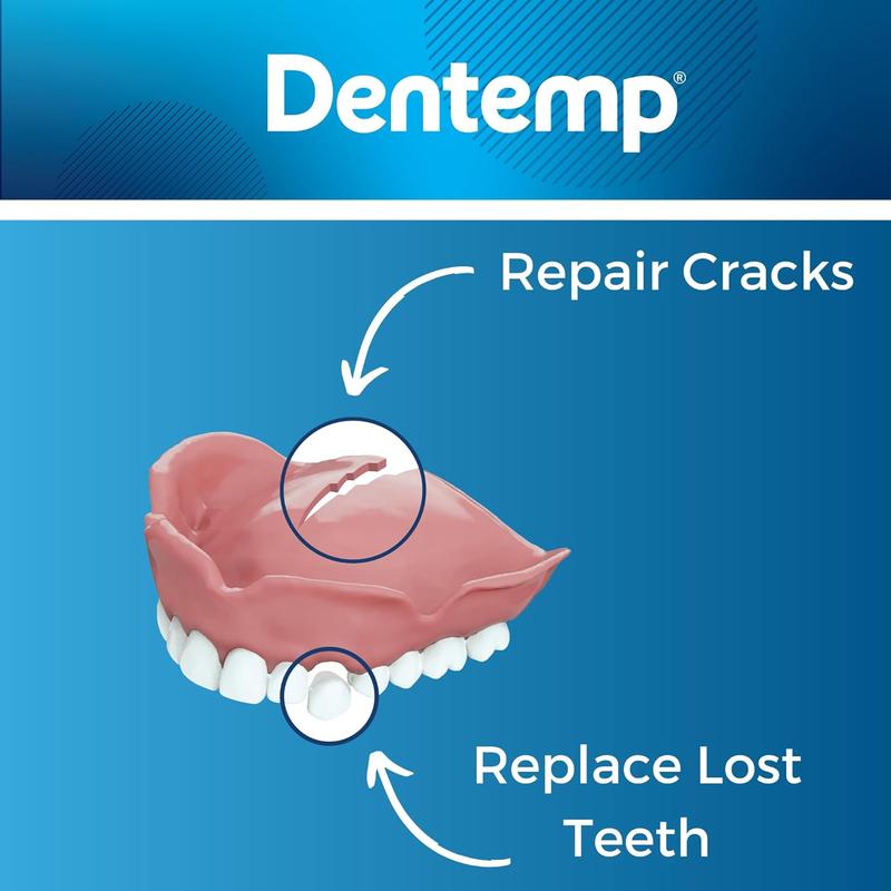 Dentemp Repair Kit - Repair-It Denture Repair Kit - Repairs Broken Dentures - Denture Repair to Mend Cracks & Replace Loose Teeth DIY