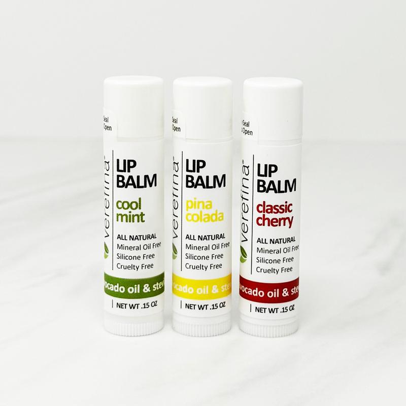 Verefina Fan Favorites Lip Balm Trio with Avocado Oil, Jojoba Seed Oil & Vitamin E Coconut Skincare Coconut Skincare