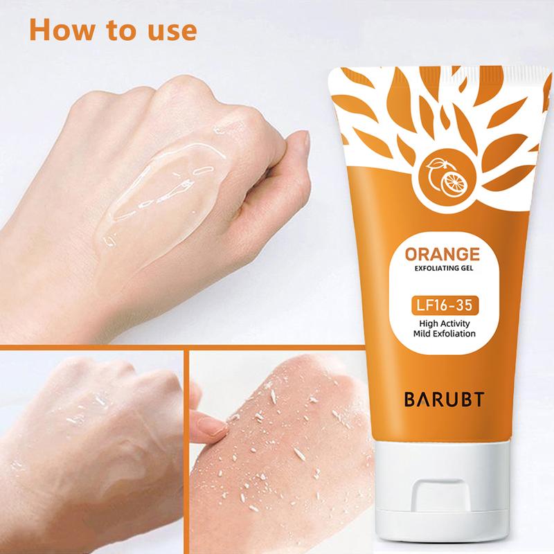 (New) 2024 Orange Exfoliating Gel Scrub Face Body Skin, Facial Exfoliator 50g Skincare