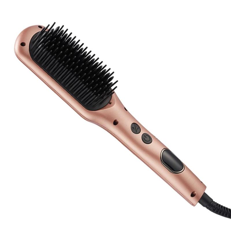 Hair Straightener Brush, LED Display Ceramic Hot Comb Hair Brush Straightener, Professional Hair Styling Tool for Women & Girls