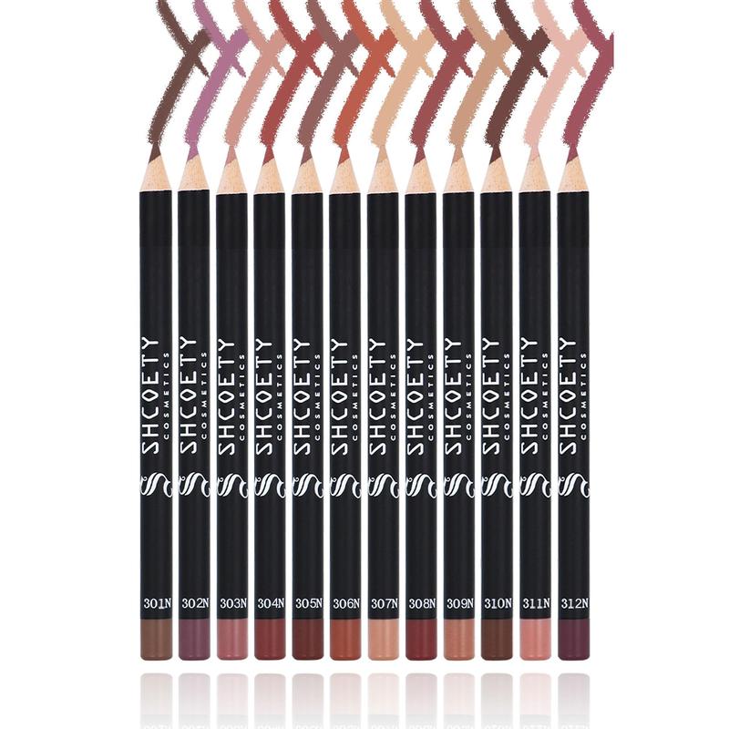 Long Lasting Matte Lip Liner Set, 12pcs box Easy Coloring Lip Liner Pencil, Suitable for All Occasions Lip Makeup, Girls and Women Makeup Accessories