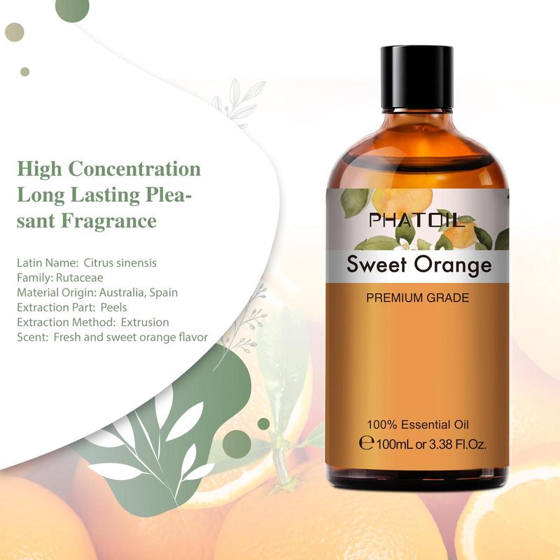 100ml Sweet Orange Essential Oil for Mother's Day Gift, 1 Count Aromatherapy Massage Bath Sleep Relaxation Essential Oil, Gift for Mom, Aromatherapy For Home Office Bathroom