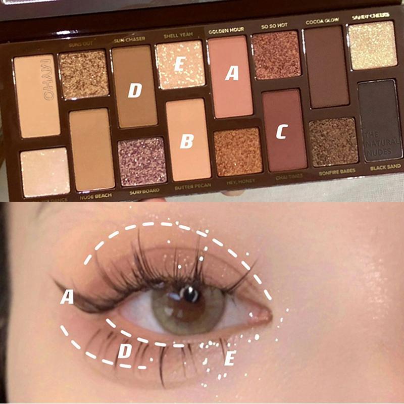 16-Color Eyeshadow Palette, Pearlescent and Matte Easy-to-Color Eye Shadow Palette, Earth Tone Gentle Color Korean Style Eye Cosmetic Product For Daily Use