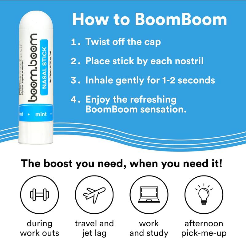 Nasal Stick inhalers (4 Pack) Boom by Boom Powerful Essential Oil  Vapors | Featured on Shark Tank | Breathe In Life Carrier & Essential Oils,for nic | sleep Essential Oils for Aromatherapy oom