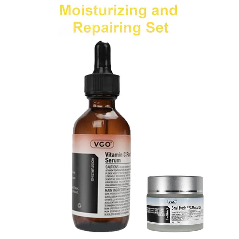 VGO Snail Mucin 92% Moisturizer and VitaminC Facial Serum Essence 30ml 60ml】UltimateHydration and Nourishment for Radiant SkinHydrating USA Skin Care Set MoistureMoisturizing Cream Gentle Hyaluronic Comfortresh cream philosophy Skin Repair