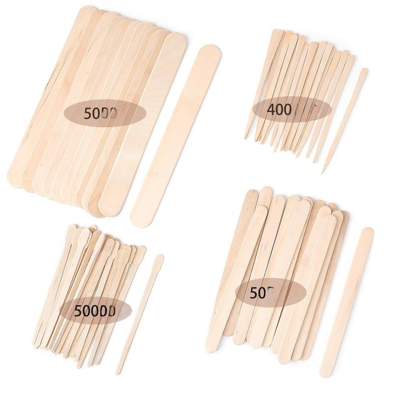 1000Pack Waxing Sticks - 4 Style Assorted Wood Wax Sticks for Body Face Hair Removal, Eyebrow Lip Nose Small Waxing Applicator Sticks, Wax Spatula Applicator Wooden Craft Sticks