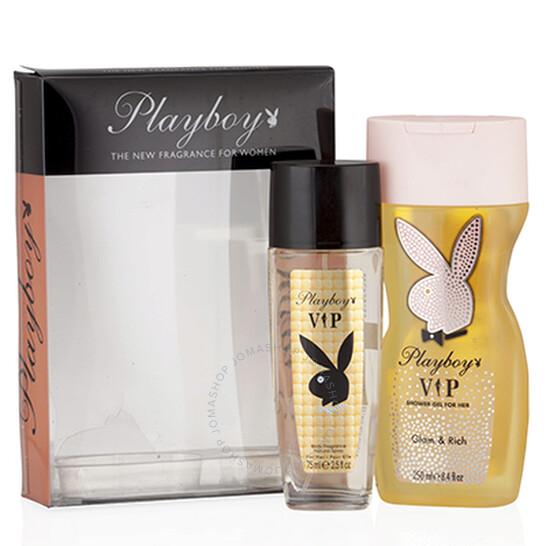 Playboy VIP by Coty, 2 Piece Gift Set for Women Body Care Flower Fragrance Vanilla Comfort Cosmetics Scented