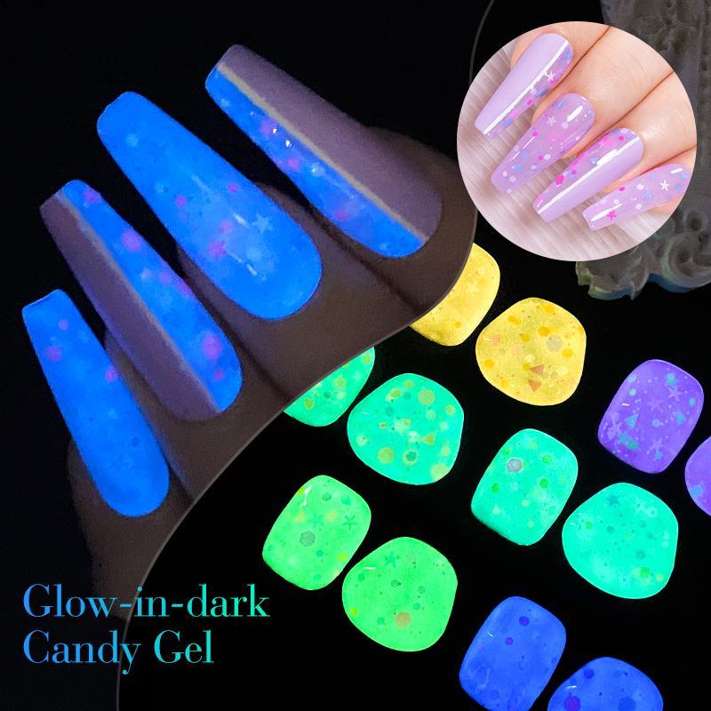 Fluorescent Gel Nail Polish Set, 24pcs set Luminous Reflective Nail Gel, Soak Off DIY Varnish UV Gel, Professional Nail Art & Nail Polish for Women & Girls