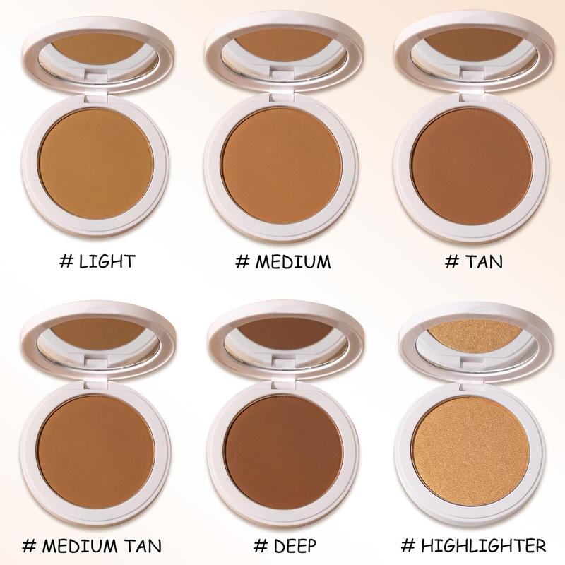 Long Lasting Matte Bronzer Powder, Lightweight Blendable Bronzer, Highlighter, Professional Cosmetic Product for Women & Girls