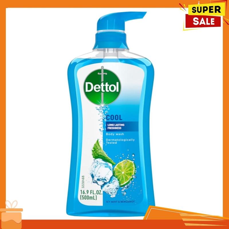 Dettol Cool Body Wash and Shower Gel, Body Wash with Mint and Bergamot, 16.90 Fl Oz (Pack of 1)