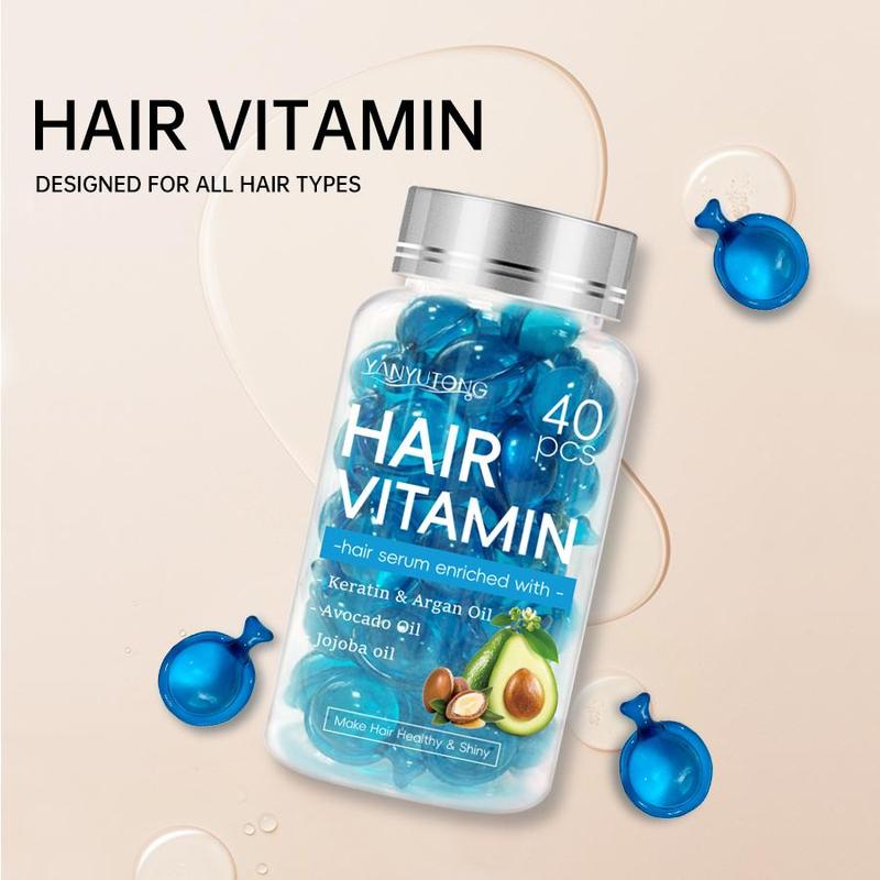 Hair Vitamin Capsule, 40pcs box Essential Oil Capsules with Argan Oil, Avocado Oil, Moisturizing Hair Care Product for All Hair Types, Hair Products, Christmas Gift