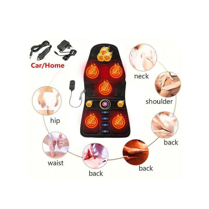 E-Verse Store 8Kinds Massage Seat Cushion Heated Back Neck Body Massager Chair For Home&Car