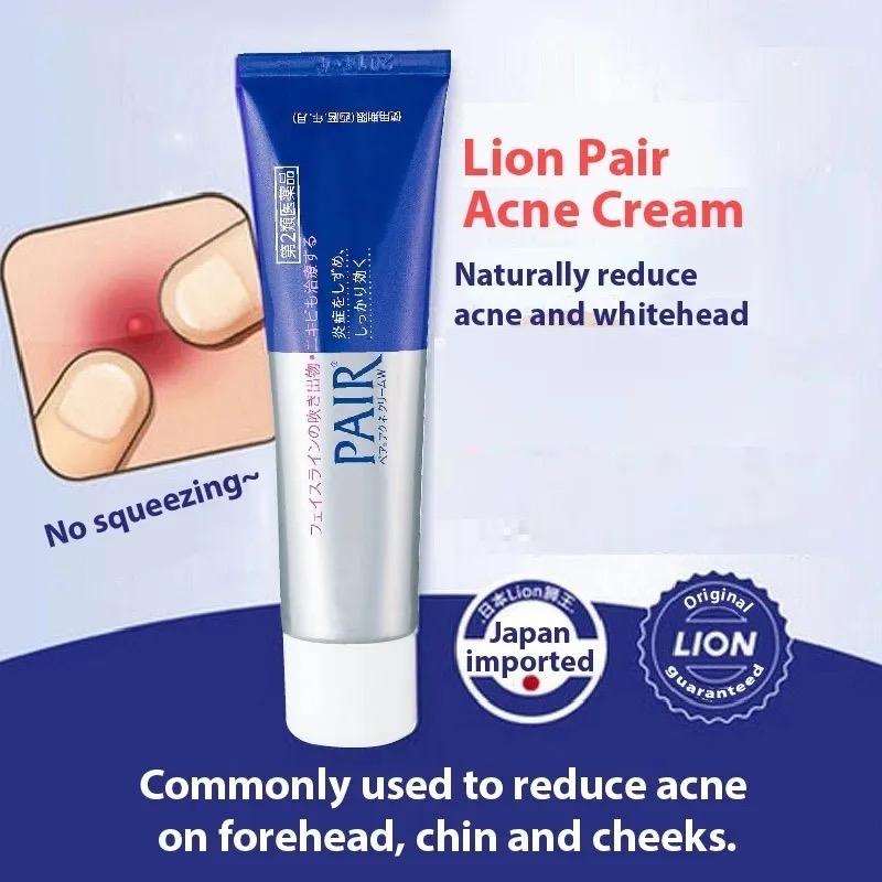 Lion Pair Acne Cream 14g Acne Treatment Pimples Removal Cream Pair Acne Creamy Foam Facial Wash