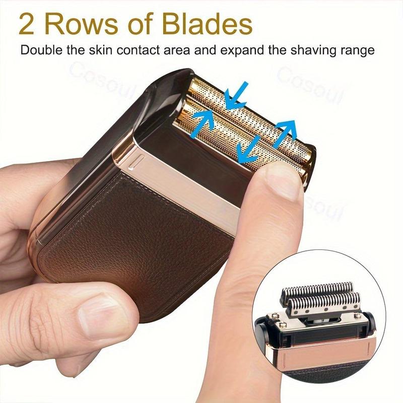 Rechargeable Electric Shaver, Advanced Reciprocating Grid Shaver, Durable Aluminum Foil Shaver, Portable Shaver for Travel & Outdoor