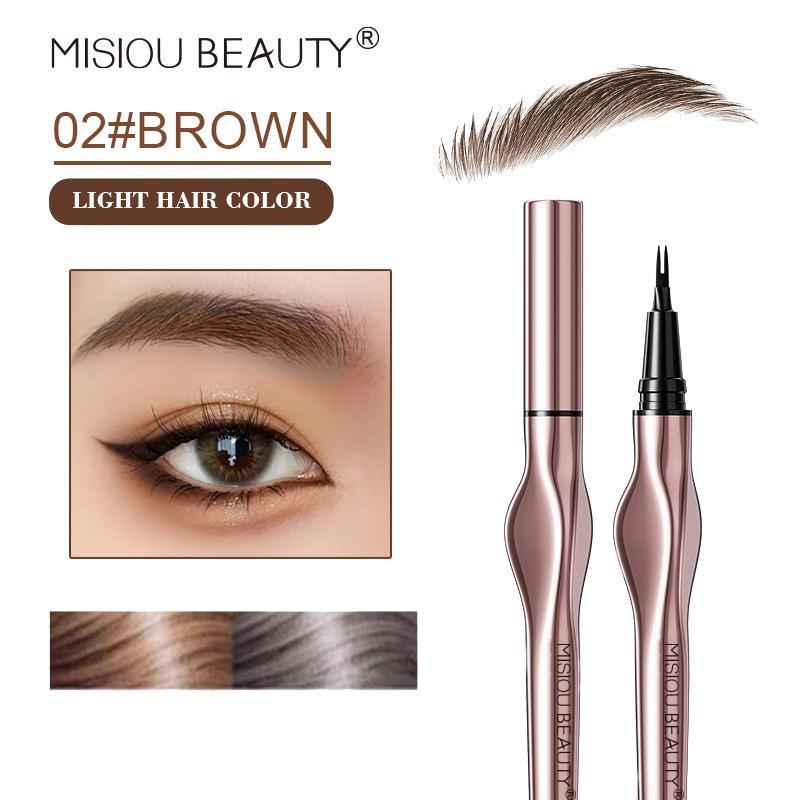 Waterproof Eyebrow Pencil, 2 Counts Long Lasting Eyebrow Pen, Brow Styling Brush, Eye Brow Makeup Tool, Makeup Accessories, Christmas Gift