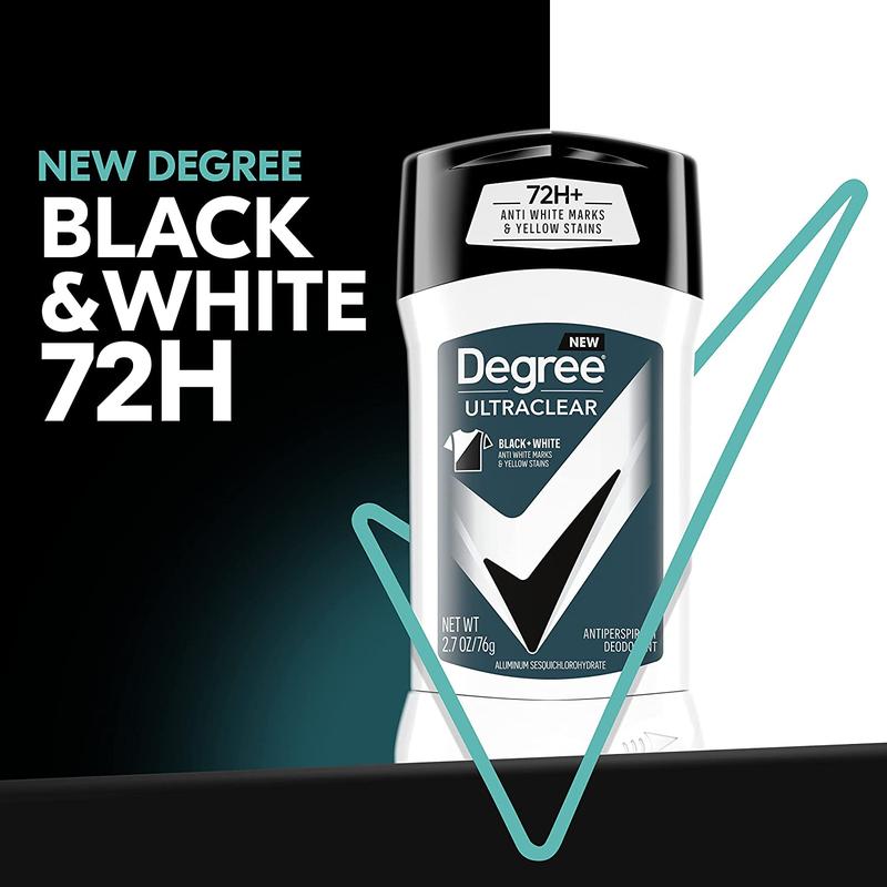 Degree Men Ultraclear Antiperspirant Deodorant Black+White 2 Count 72-Hour Sweat & Odor Protection Antiperspirant for Men with Motionsense Technology 2.7 Oz Unilever