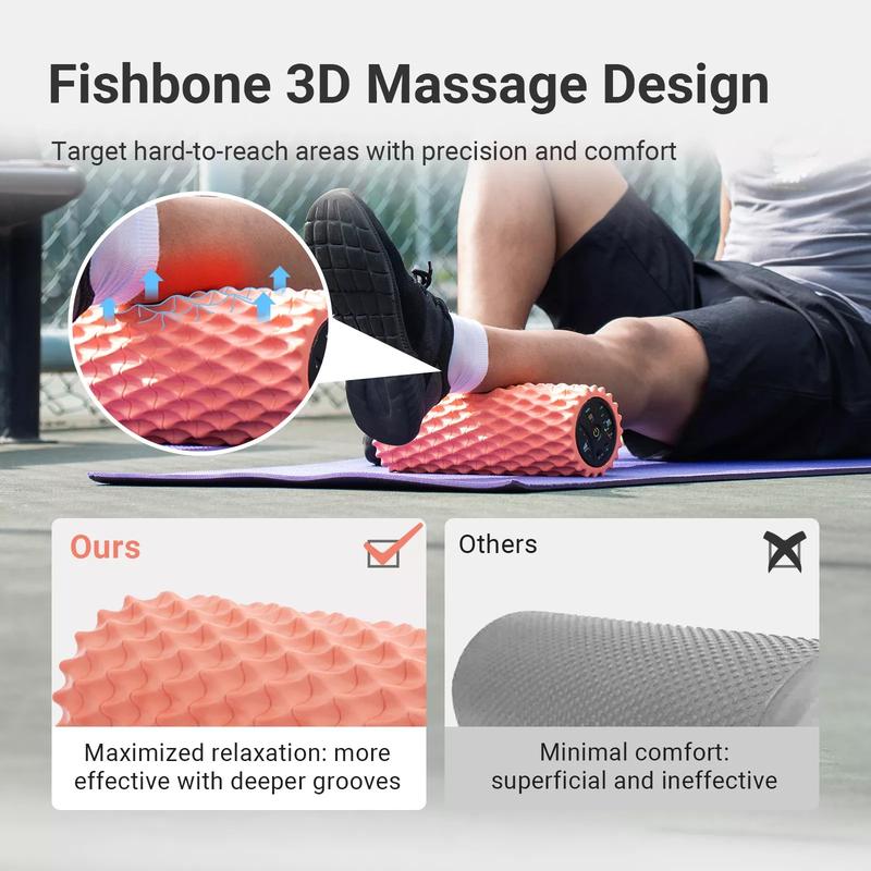 Vibrating Foam Roller for Back, Muscle Massage, Exercise, Physical Therapy Comfort