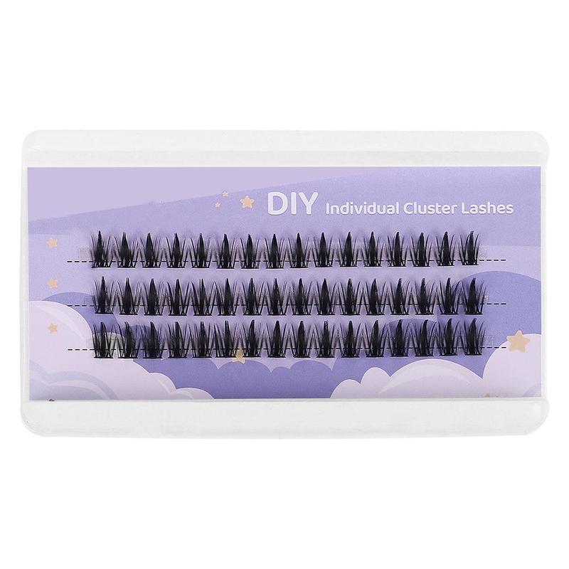 Natural False Eyelashes, 48pcs set Individual False Eyelashes, Fluffy Curly Faux Cluster Lashes, Portable Makeup Tool for Women