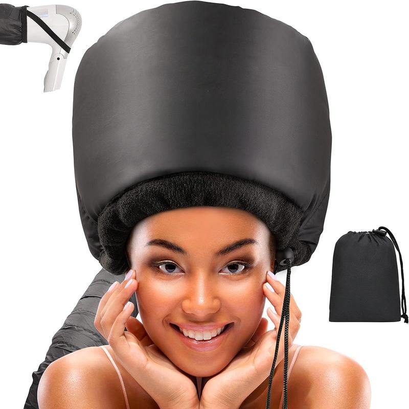 Hooded Hair Dryer w A Headband Integrated That Reduces Heat Around Ears & Neck - Hair Dryer Hooded Diffuser Cap for Curly, Speeds Up Drying Time, Safety Deep Conditioning at Home - Portable, Large