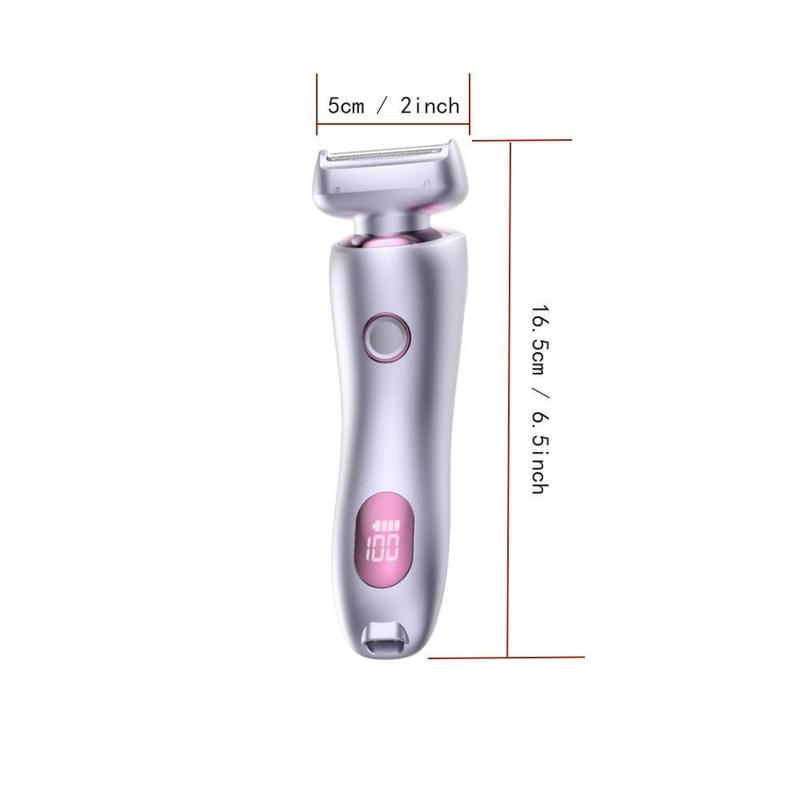 Electric Shaver for Women, Rechargeable Waterproof Wet & Dry Use Electric Razor with LED Power Display, Portable Painless Ladies Body Hair Trimmer, Christmas Gift