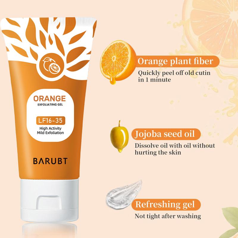 (New) 2024 Orange Exfoliating Gel Scrub Face Body Skin, Facial Exfoliator 50g Skincare