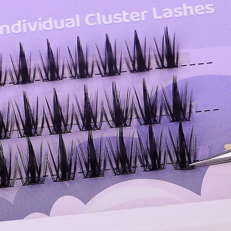 Natural False Eyelashes, 48pcs set Individual False Eyelashes, Fluffy Curly Faux Cluster Lashes, Portable Makeup Tool for Women