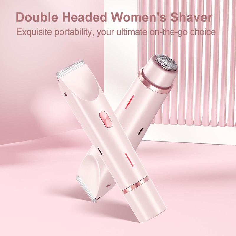 Electric Hair Removal Tool for Women, 2 in 1 Electric Razor for Legs Underarm Face Pubic Hairs, Rechargeable Electric Razor, Body Hair Trimmer