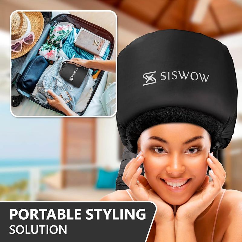 Mesh Blow Hood for Drying Curly Hair - Hair Dryer Cap Diffuser Cap for Curly Hair, Speeds Up Drying Time, Safe Deep Conditioning at Home - Portable, Adjustable