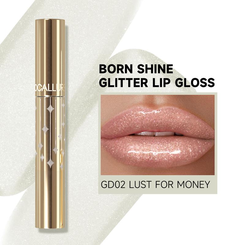 Focallure Born Shine Glitter Lip Gloss Glossy Shimmery Liquid Lipstick - Natural Hydration for Moisturized Lips