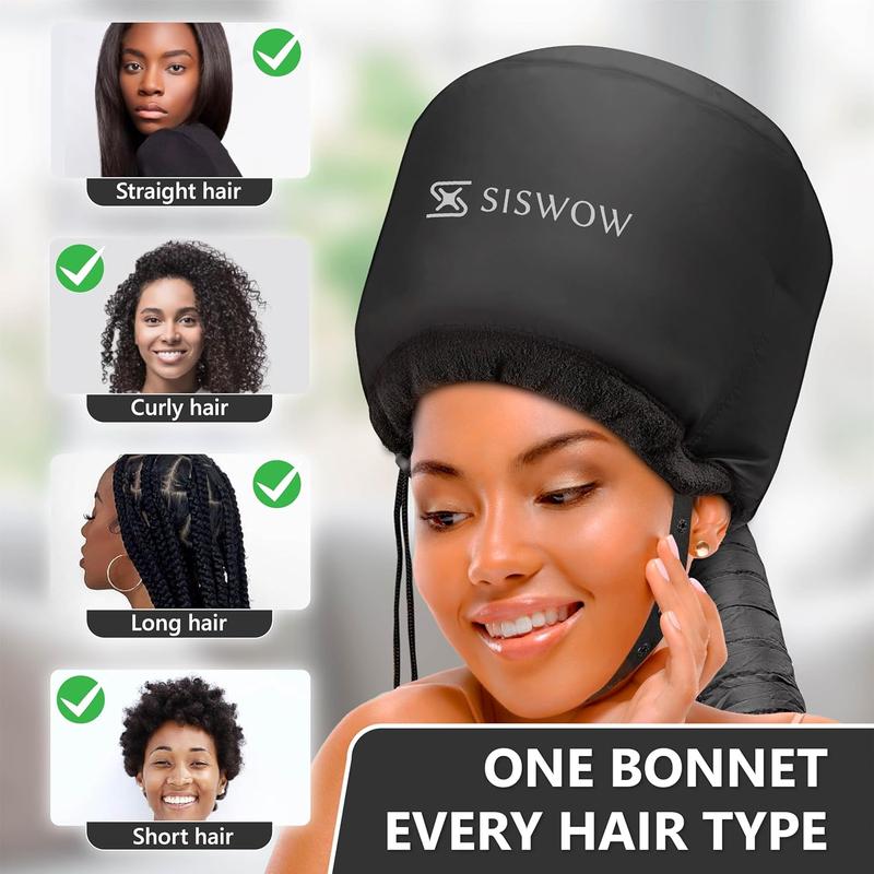 Mesh Blow Hood for Drying Curly Hair - Hair Dryer Cap Diffuser Cap for Curly Hair, Speeds Up Drying Time, Safe Deep Conditioning at Home - Portable, Adjustable