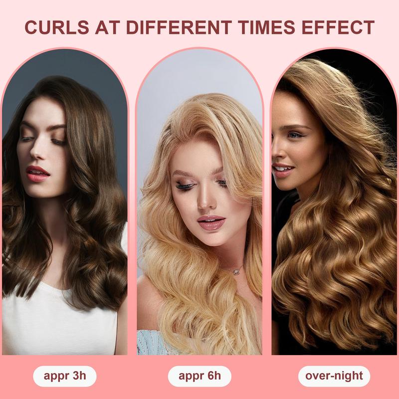 6 Pcs Heatless Hair Curling Set - Satin Overnight Curling Headbands for Beautiful Curls Without Heat Damage