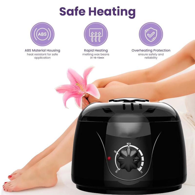 Waxing Kit,Wax Warmer For Hair Removal With 4 Bag Hard Wax Beads, Wax Melt Warmer Kit For Women Men Full Body, Legs, Face,Wax Heater Warmer Kit