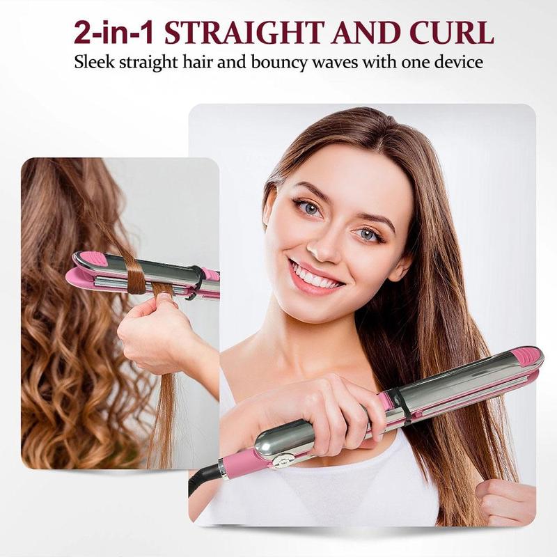 2 in 1 Curling Hair Iron, Curlers & Straighteners Machine, Flat Iron for Home & Salon Use, Professional Hair Styling Tool for Women & Girls