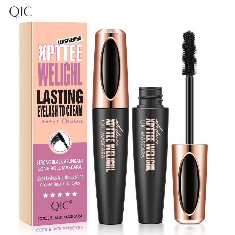 Waterproof Long-lasting Mascara, 1 Count Eye Lashes Lengthening Volumizing Styling Curling 4D Silicone Mascara Stick, Professional Eye Enhancement Makeup Product, Christmas, Christmas Gift