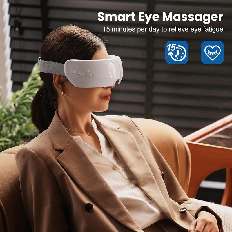 TOLOCO Eye Massager with Heat and Bluetooth Music – Perfect Gift for Relaxation, Migraine Relief, Eye Strain Reduction, and Improved Sleep Quality.