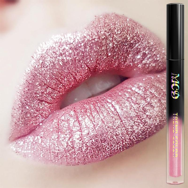 Long-lasting Waterproof Liquid Glitter Lipstick, 1 Count Shimmer Pearlescent Lipstick, Makeup Gift For Women, Christmas Gift