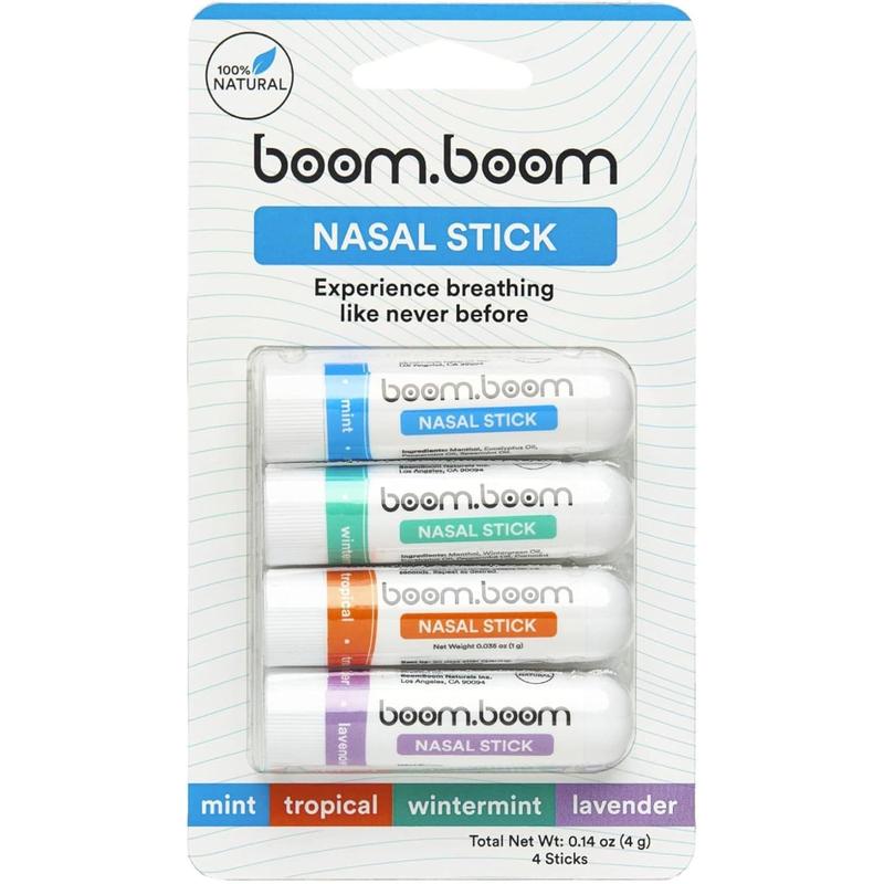 Nasal Stick inhalers (4 Pack) Boom by Boom Powerful Essential Oil  Vapors | Featured on Shark Tank | Breathe In Life Carrier & Essential Oils,for nic | sleep Essential Oils for Aromatherapy oom