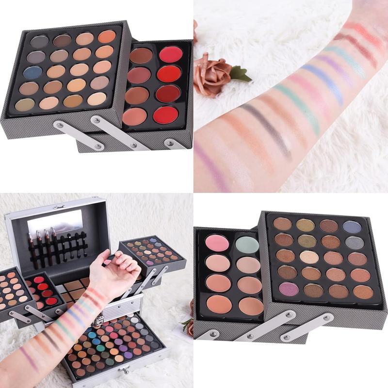 132 Color All- In- One Makeup For Women Full Kit,Professional Makeup Kit,Makeup Gift Set for Women,Girls&Teens,Include eyeshadow lipstick concealer Lip Gloss Eyeliner Mascara006N2-Silver