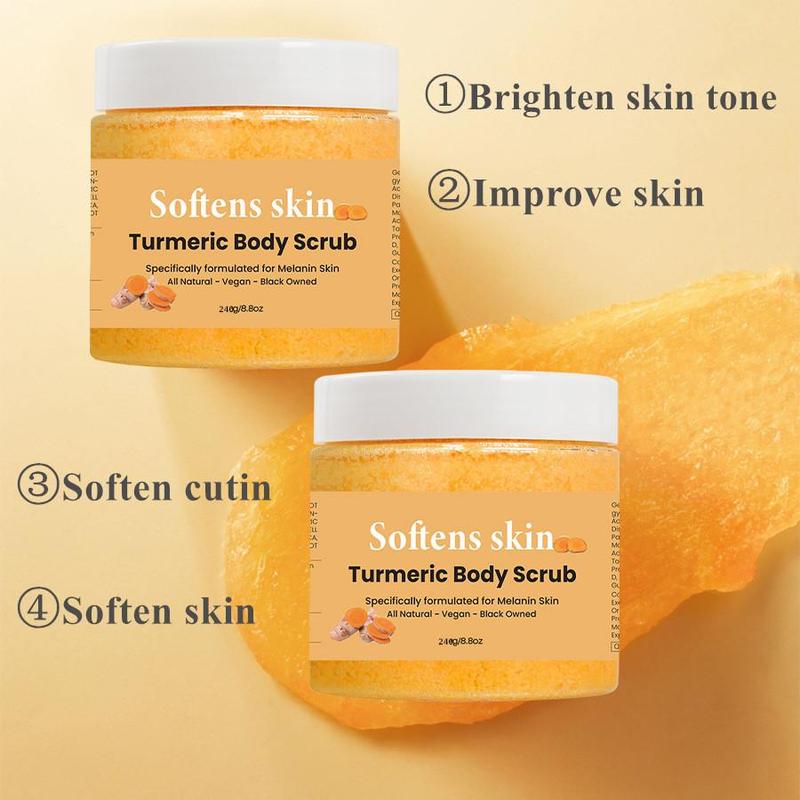 Turmeric Body Scrub, Moisturizing Body Scrub, Gentle Cleansing and Exfoliation Body Care Product for Women & Men All Skin Types