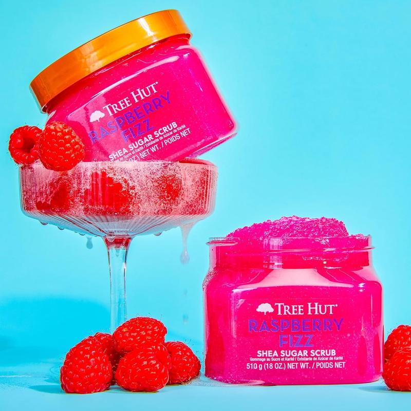 NEW SALE Tree Hut Raspberry Fizz Shea Sugar Scrub, 18 oz, Ultra Hydrating and Exfoliating Scrub