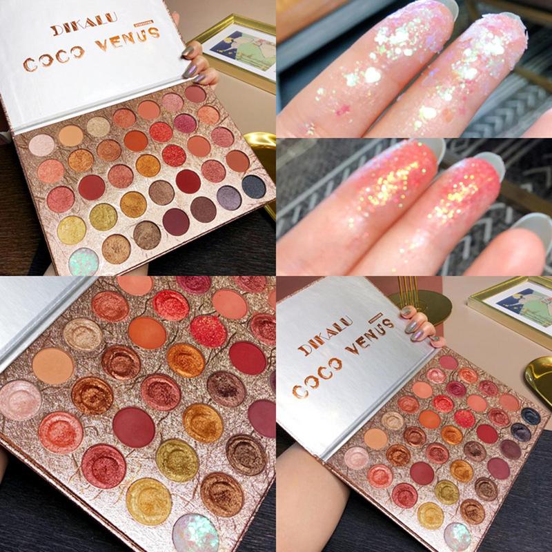 35 Color Eyeshadow Palette, Matte & Glitter Eye Shadows Palette, Long Lasting Shimmering Eye Shadow Makeup Product, Pigmented Blendable Eyeshadow Powder