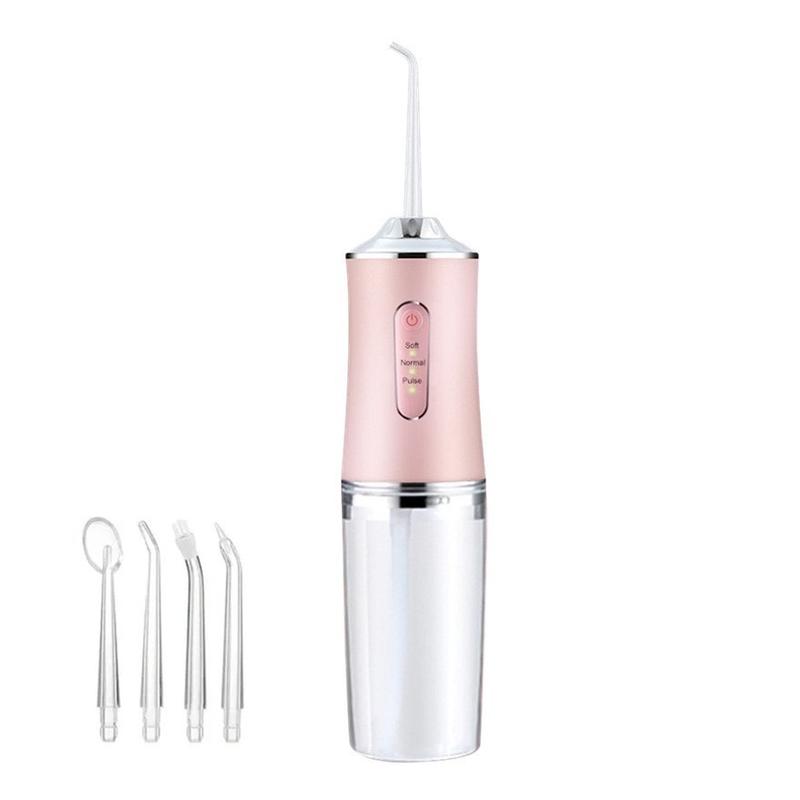 Dental Flosser, 4 Jet Tips 3 Modes 300ML  Waterproof, Portable Rechargeable Oral Irrigator for Home Travel , Braces Care ，Available in three colors