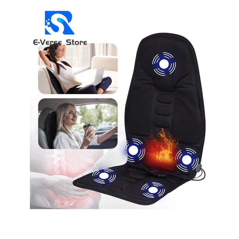 E-Verse Store 8Kinds Massage Seat Cushion Heated Back Neck Body Massager Chair For Home&Car